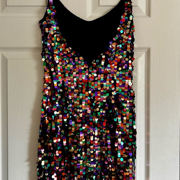 Oleg Cassini Black Sequin Dress - Picture 5 of 6